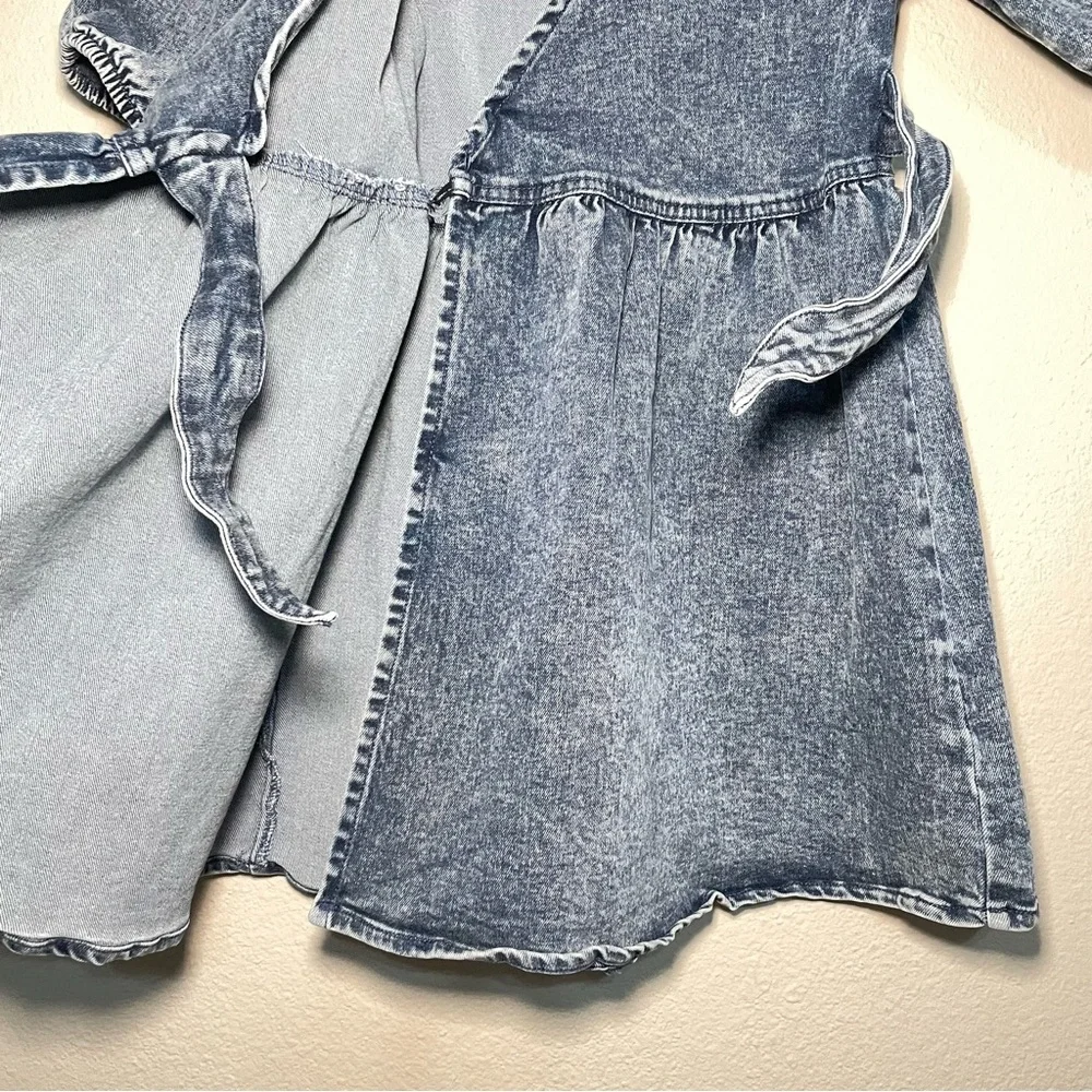 Girls GB Girls Denim Acid Wash Wrap‎ Dress Sz Small
